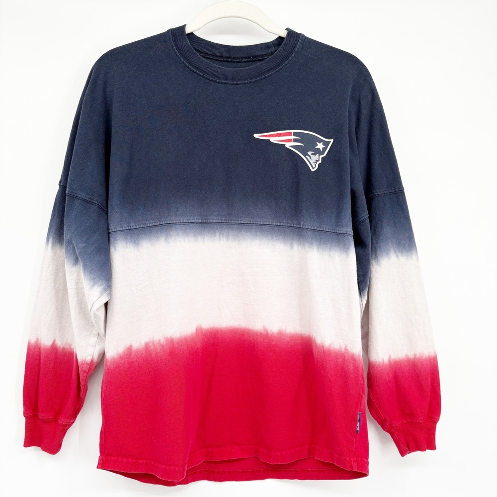 Fanatics Womens New England Patriots Ombre Spirit Jersey Long Sleeve Shirt XS